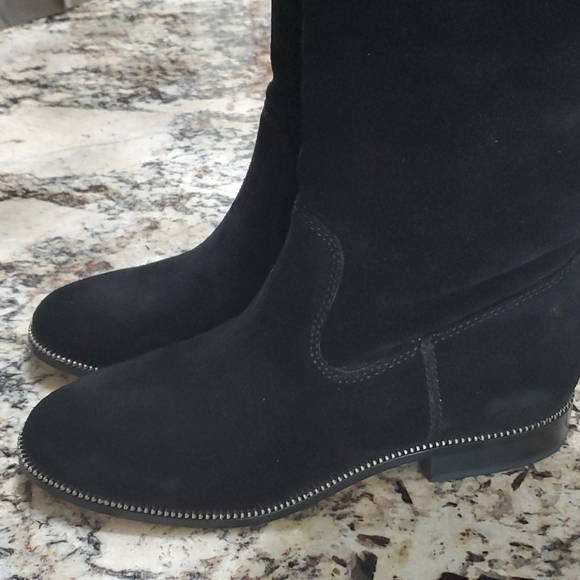 Michael Kors Black Suede Bayview Riding Boot Knee High Sz 7 - Picture 6 of 16
